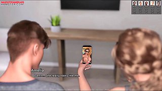 Horny Landlady and Tenant They Watch Naughty Videos Together Then She Plays With his Cock - Blacked House 03
