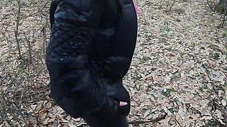 Blow-job in the Woods with My Husband Friend- Down-jacket Fetish 249