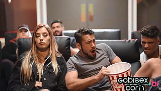 Sexy skinny babe pussyfucked by jocks