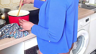 Ebony in the Sexy Kitchen