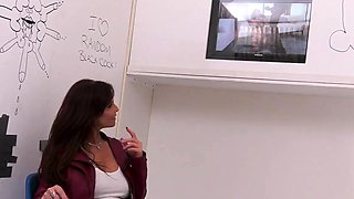 mature pornstar Syren Demer takes bbc through gloryhole