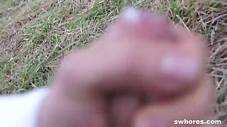 Gorgeous street whore fucked outdoor