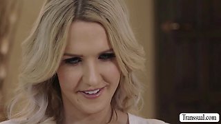 TS shemale Foxxy as horny reverse cowgirl in sodomy scene