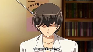 HENTAI: Hot big tiddy girl in schoolgirl uniform fucks with a schoolguy in principal's office