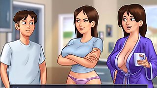 Neighbor mom Diane gives a steamy breastfeeding session in summertime saga