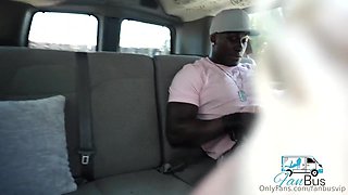 Blonde Tiffani Madison Interracial Fan on Bus - Tiffani madison takes BBC