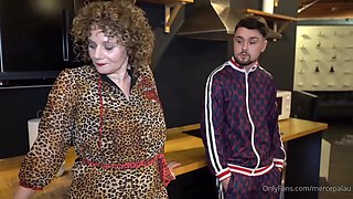 Merce Palau Enchants with Mature Brunette Lingerie Charm