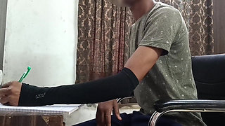 Desi Beautiful Ledy Tution Teacher Can't Control Her Wrong Mind While She Teaching Lessons At Home