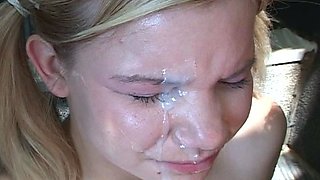 Amateur 18 year old blond nurse takes big cock and facial