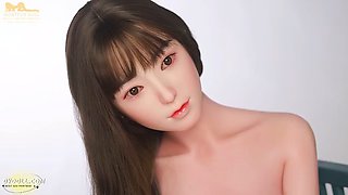 Blonde realistic sex doll toy with big boobs and pretty face