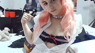 Horny amateur web cam teen girl takes a toy deep inside