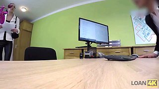 Loan4k. accomplice drills mouth and sissy of fresh very adorable coworker