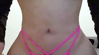 Glamour babe with big boobs masturbates in lingerie