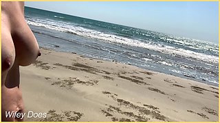 Wifey Walks Around Beach Fully Nude