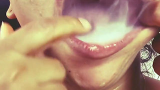 Obeying my master's orders by smoking and sucking cock