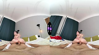 A sexy college girl from riga, Dakota Doll, enjoys riding peaches