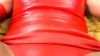 Brunette In Latex Opens Her Pussy To Enjoy The Eager Cock