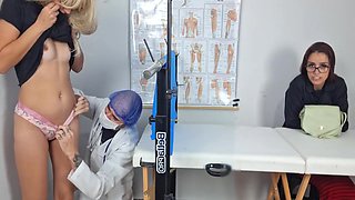 Stepmom With Her Stepdaughter Gets Fingered In The Gynecologists Ass And Lets Doctor Play With Their Vaginas!
