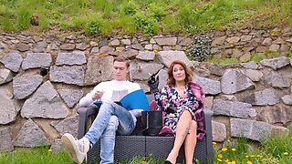 Inked Melissa Johnson gets to fuck a younger dick