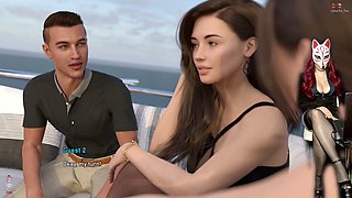 Steps of debauchery striptease featuring playful fox in stockings on a yacht