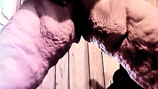 What's This Naked Whore Doing? Paddling Her Tits with a Wooden Spoon and Masterbated and Cums to the Fucking Moon