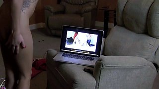 Home alone and horny teen strips naked and masturbates