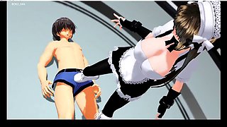 Sherri's ultimate struggle as she tramples the crotch in this hentai scene