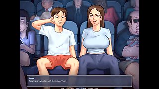 Steamy cartoon fun in the cinema with Erotictalker in summertime saga episode