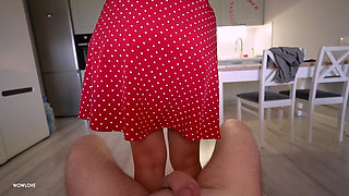 Elegant MILF Helps Her Step Son Cum Quickly on Her Big Round Ass - Will They Get Caught?