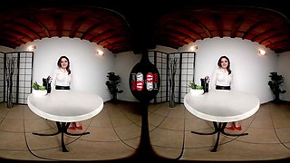 Lustful Brunette Transforms Her Interview Into A Provocative Foot Show And Self-Pleasure
