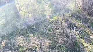 Russian schoolgirl rides ding-dong outdoors till creampie