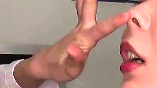 Dr. Yumika Saeki Binds Chihiro Suzuki to the Chair, Stretches Her Nostrils Wide, and Tongue-fills Them with Spit