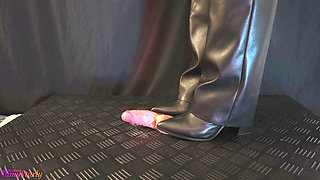 Careless Relaxing Bootjob and Crushing in Fold Over Boots - Cock Balls Crush Trample, Shoejob, Bootjob, CBT, Ballbusting