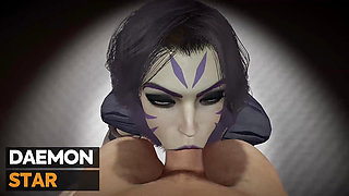 Kai'Sa gives a blowjob until he cums