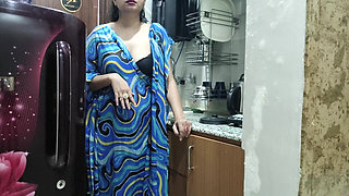 Indian Stepmom Watches and Enters Her Stepson's Kitchen to Fuck Him