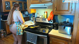 Tradwife Makes Her Husband Breakfast in Nothing but an Apron
