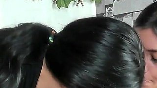 Hot Girls Get Fucked by a Dildo and Do a Footjob Session