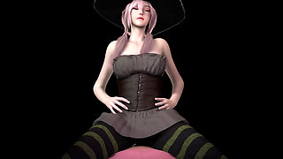 A Korean Witch's Lapdance (halloween Riding POV)