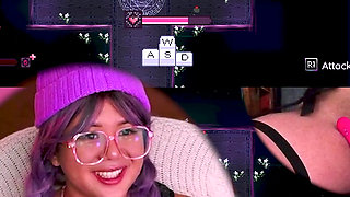 CUTE PURPLE HAIRED GIRL TRIES TO BEAT HENTAI BOSS FIGHT