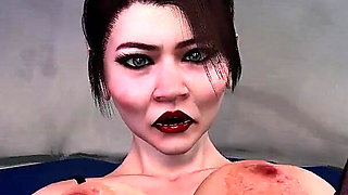 Sex with a Smoking Hot Asian MILF in Stocking and High Heels - 3D Porn