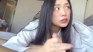 Cheating Asian Girl Squirts Before Husband Calls