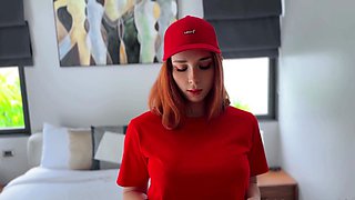 Cute redhead with perfect tits and ass enjoys hardcore sex