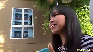 JohnTronX - POV fuck and creampie of the hottest young Thai hairy twat