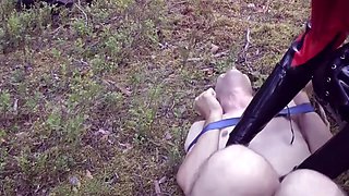 Femdom Humiliation, Pissing, Belly Fetish, Latex, Wet and Messy