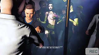 Bigboobs Chick at Night Club- 3D Animation