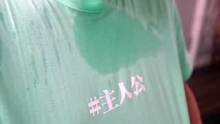 Hot asian bends over ass to finger her young horny pussy