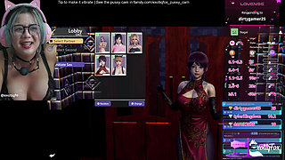 Cute Asian Streamer Playing a Game About Hardcore Hentai Fucking in the Outdoors