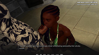 Young Ebony Babe with a Perfect Body Sucks a Big White Cock and Gets Her Little Pussy Creampied - Taboo University(steam Game)