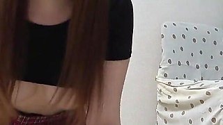 Japanese Girl in Mini Skirt Cleaning Girls Only Apartment While Fixing Big Tits Spilled Out of T-shirt and Thong Panties Wedgie