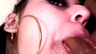 Latina Sucks Mexican Bull cock while husbands at work